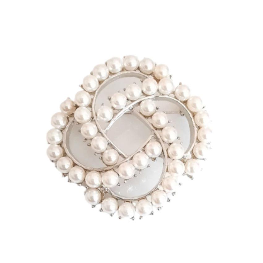 Large on sale pearl brooch