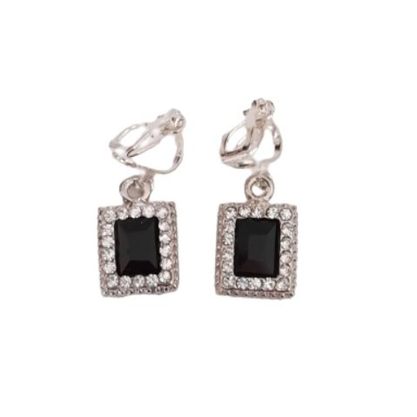 Rectangle hot sale diamante earrings