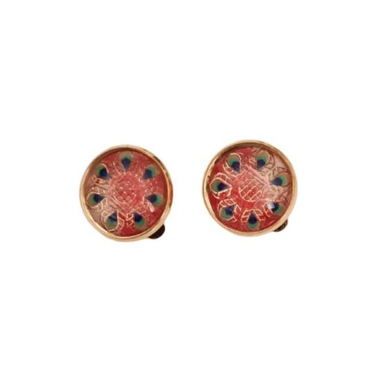 16mm Patterned Colour Clip On Earrings