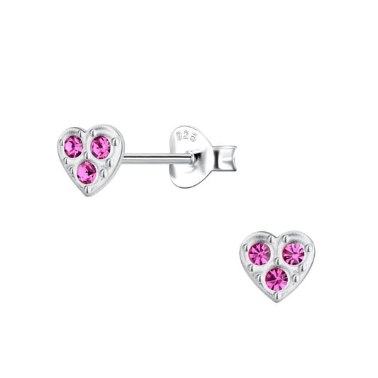 4mm Small Sterling Silver Heart Earrings