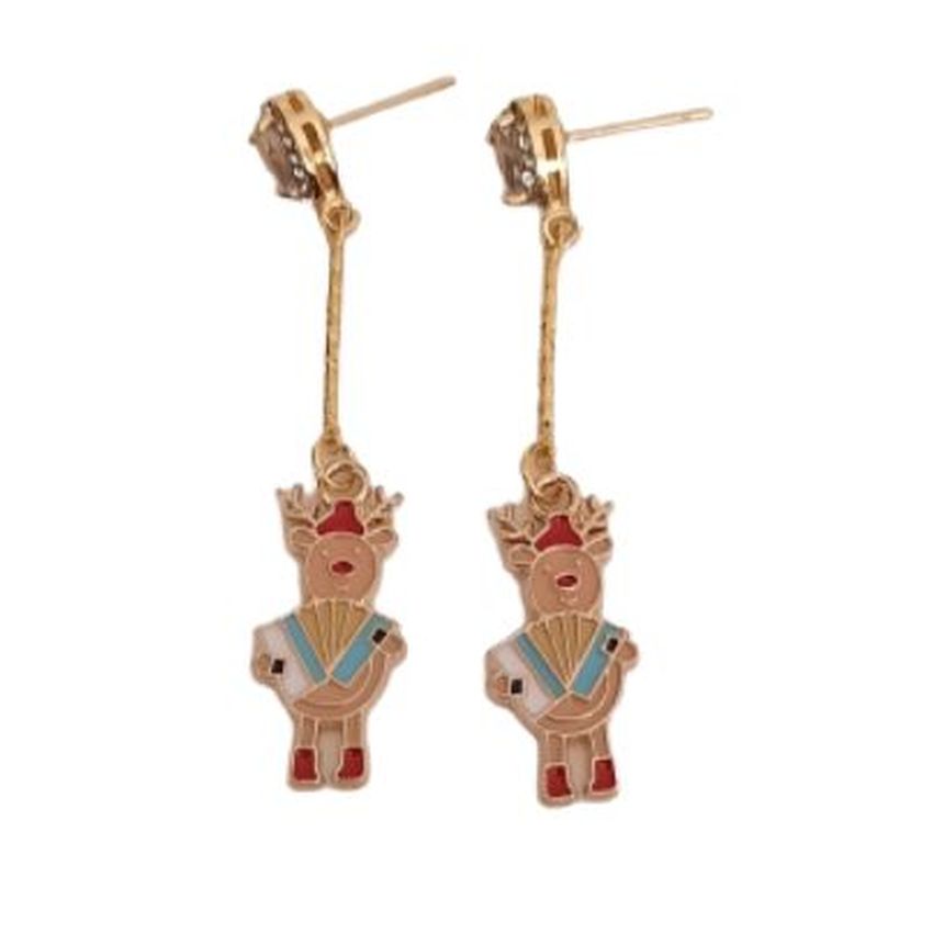 Accordian Playing Reindeer Earrings