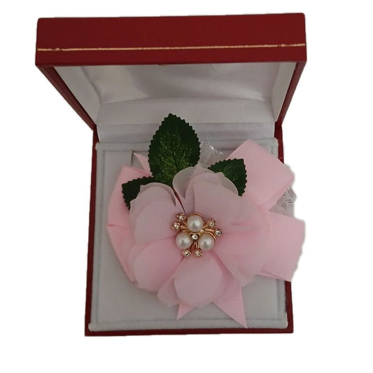 Artificial Pink Flower Bouquet Wrist Corsage