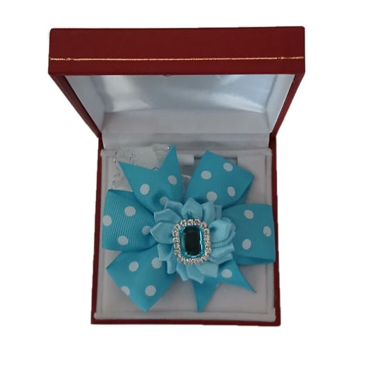 Baby Blue Satin Rose Flower Wrist Corsage