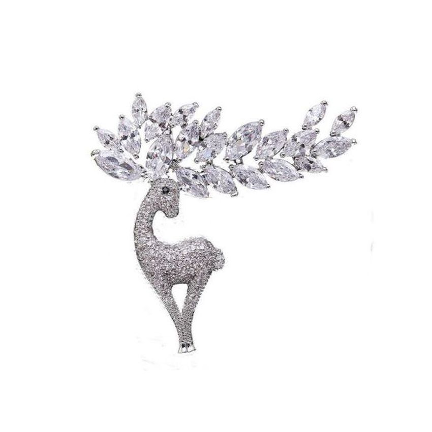 Bling Reindeer Christmas Brooch