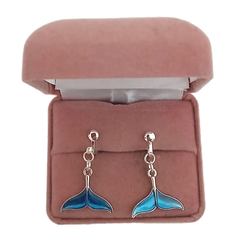 Blue Shimmer Mermaid Tail Clip On Earrings(2)