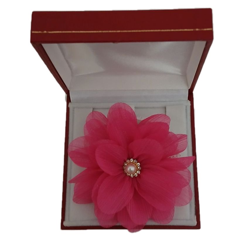 Bright Pink Sparkly Flower Wrist Corsage