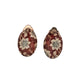 Brown With Flowers Clip On Earrings