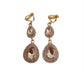 Champagne Colour Drop Clip On Earrings