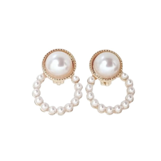 Cluster Pearl Clip On Earrings