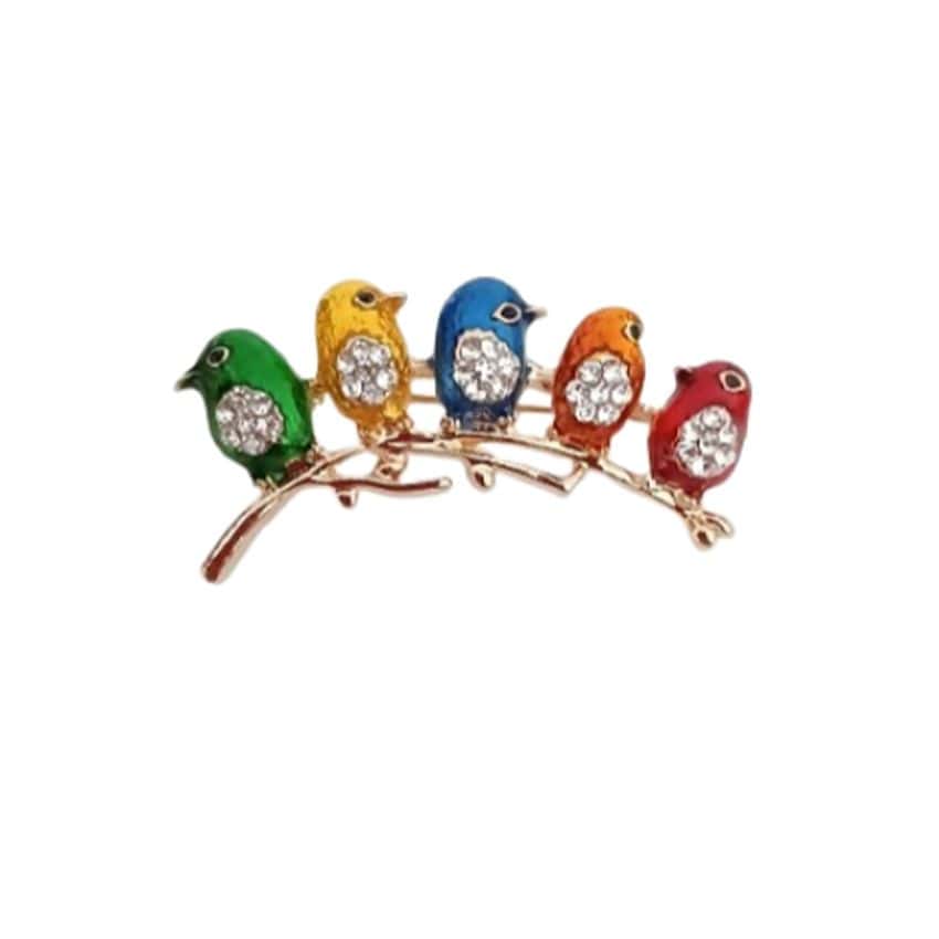 Colourful Birds Ladies Brooch