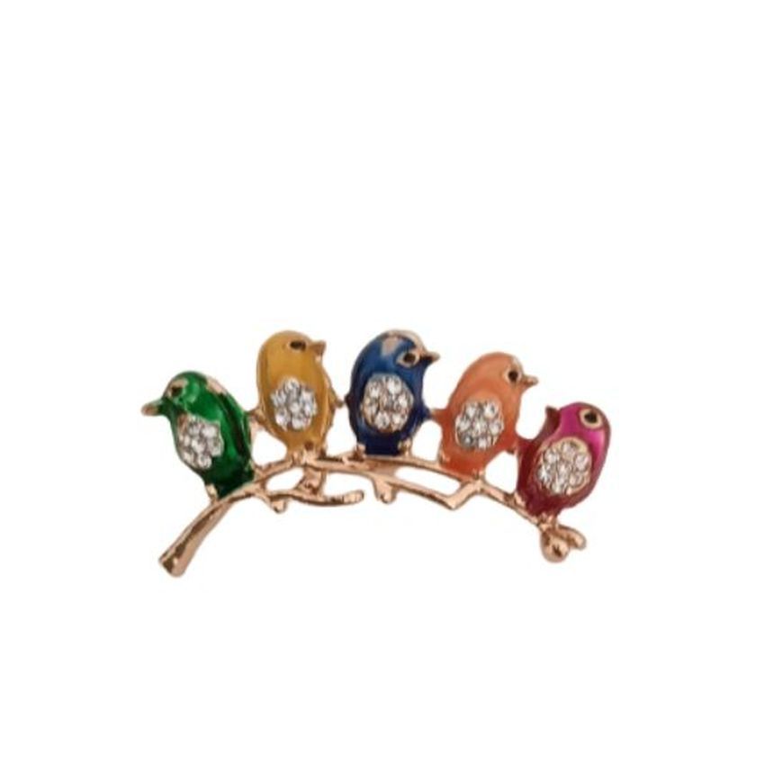 Colourful Birds Ladies Brooch