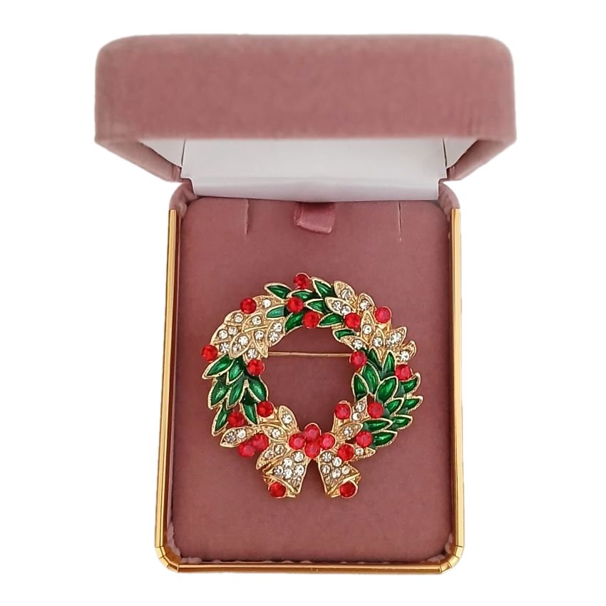 Colourful Wreath Christmas Brooch(2)