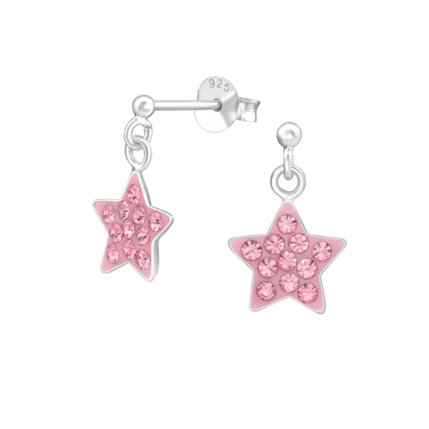 Crystal Star Sterling Silver Earrings