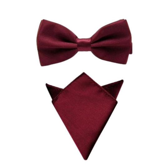 Dark Claret Boys Dickie Bow Set