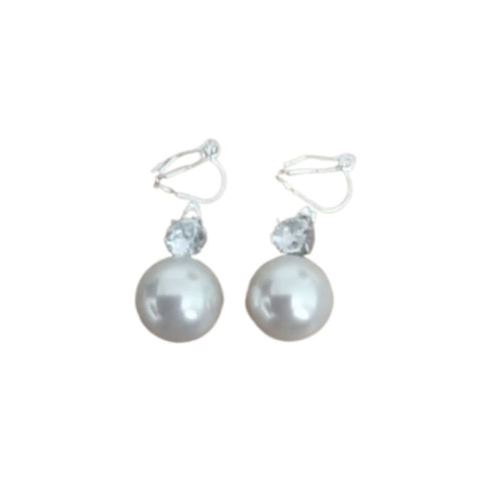 Diamante And Pearl Clip On Earrings