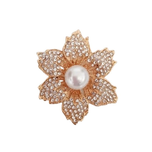 Diamante And Pearl Ladies Brooch