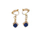 Diamante Arch Blue Drop Clip On Earrings