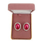 Diamante Edge Burgundy Clip On Earrings(2)