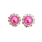 Diamante Hot Pink Clip On Earrings