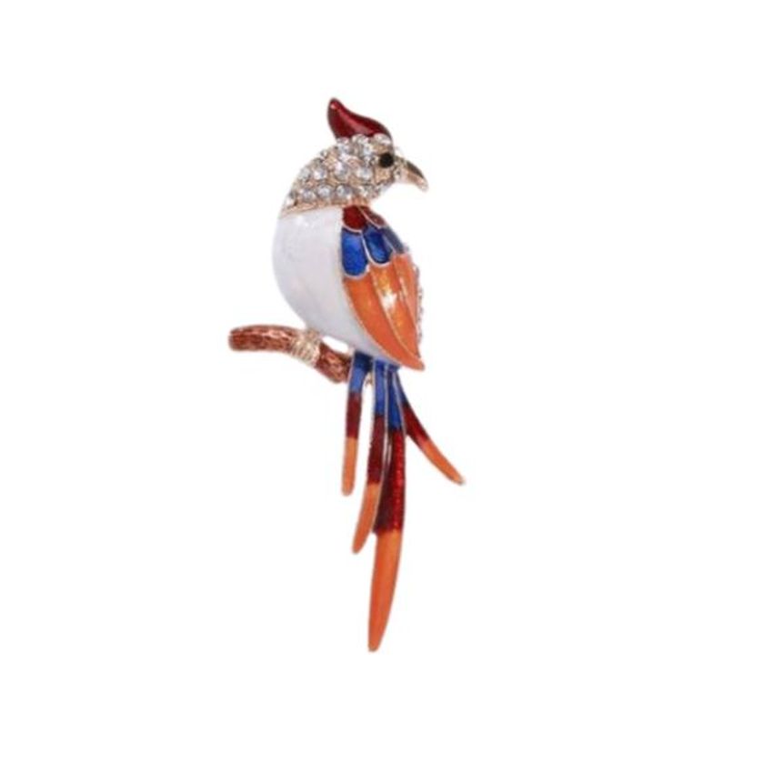 Diamante Parrot Brooch