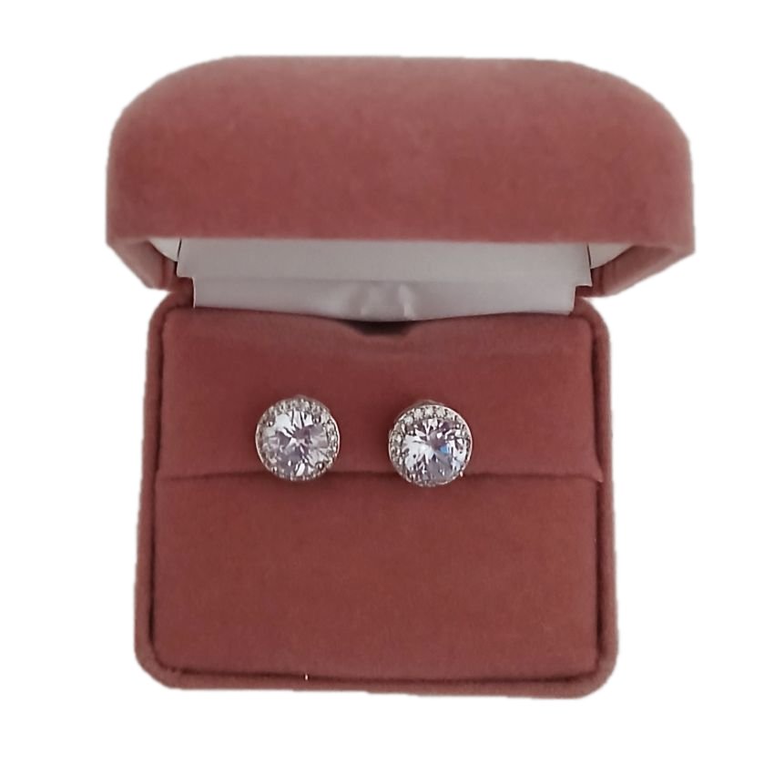 Diamante Stud Clip On Earrings(2)