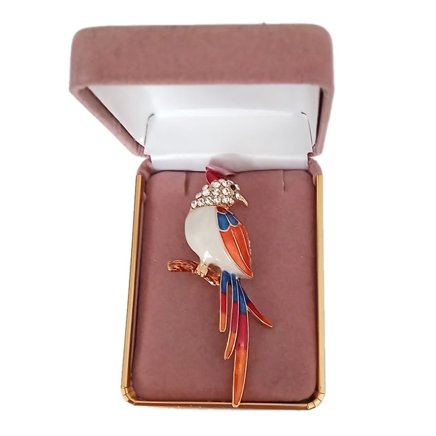 Diamante Parrot Brooch(2)