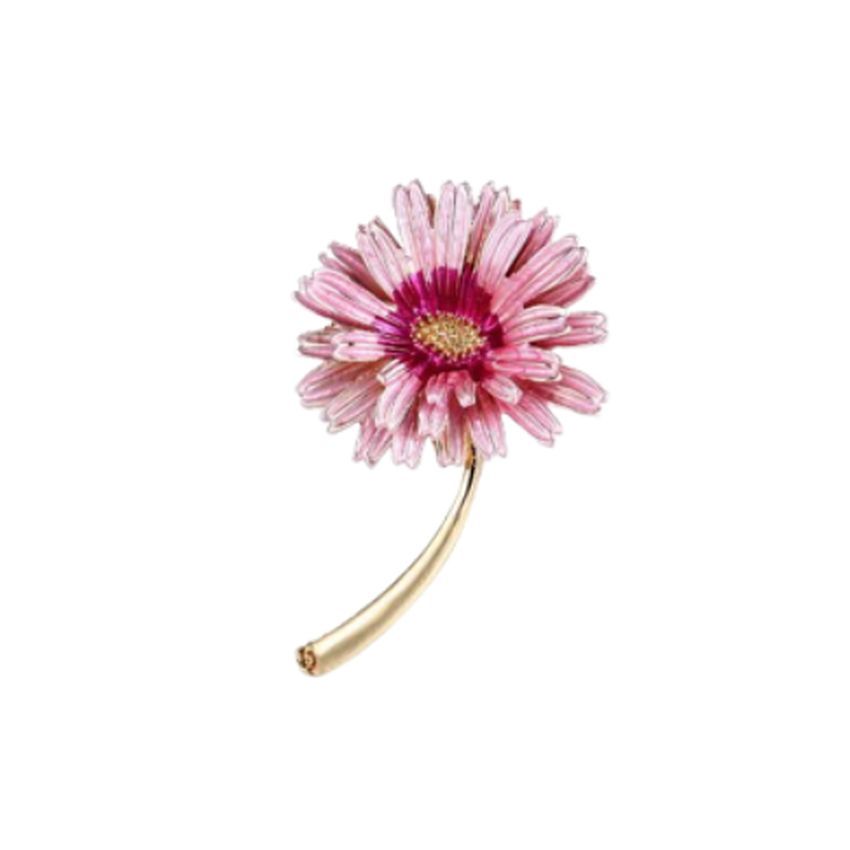 Dusky Pink Flower Brooch