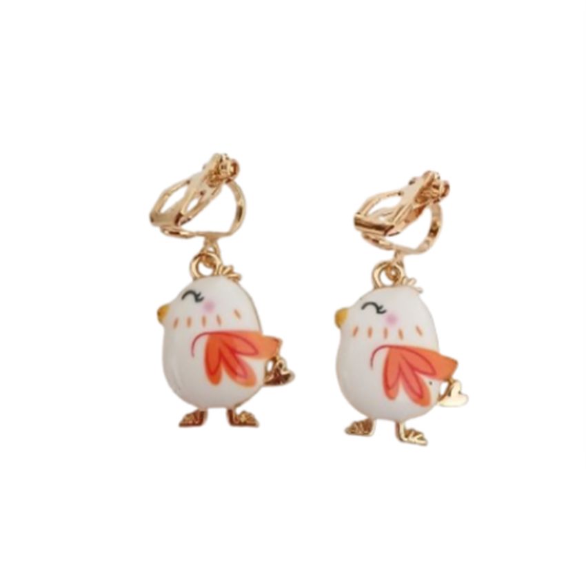 Easter Chick Clip on Earrings