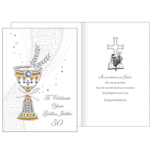 Embossed Golden Jubilee Blessing Greeting Card