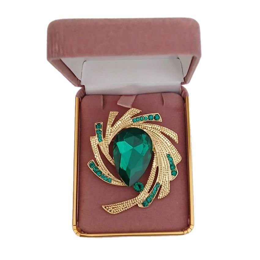 Emerald Green Swirl Ladies Brooch(2)