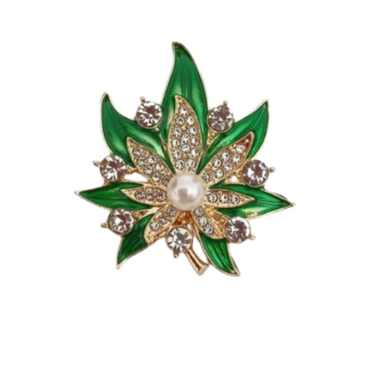 Emerald Green Swirl Ladies Brooch