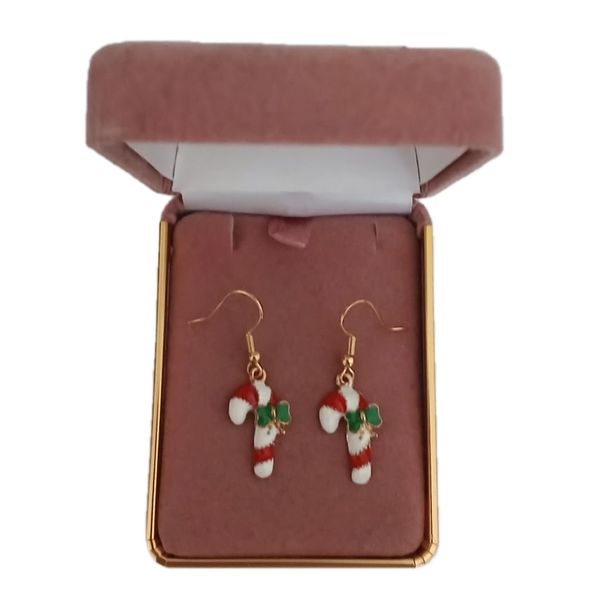 Fashion Jewellery Red And White Candy Cane Earrings(2)