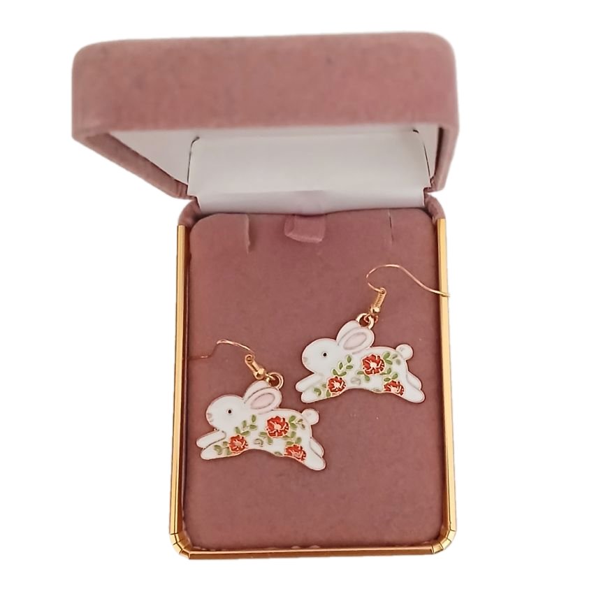 Flowered Rabbit Fun Fashion Earrings()