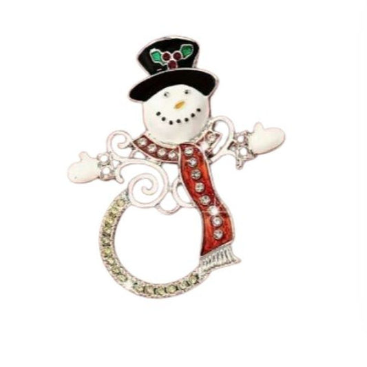 Fun Snowman Christmas Brooch