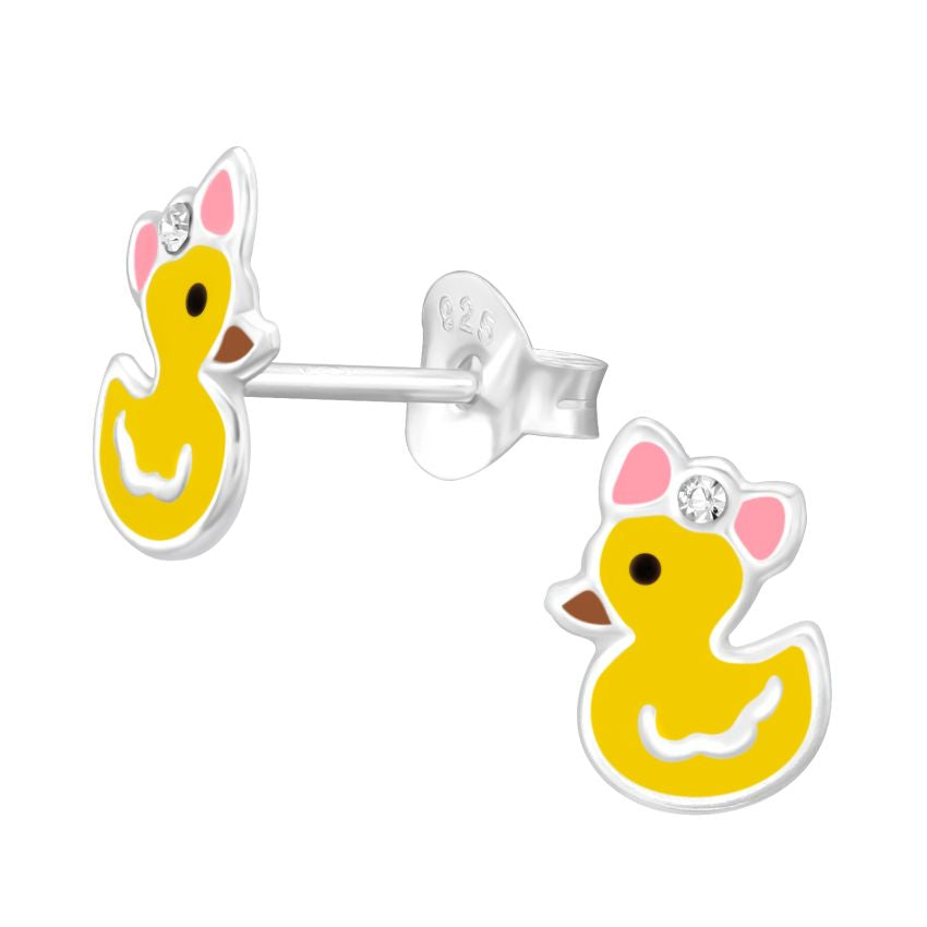 Fun Sterling Silver Duck Earrings