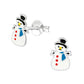 Fun Sterling Silver Kids Snowman Earrings