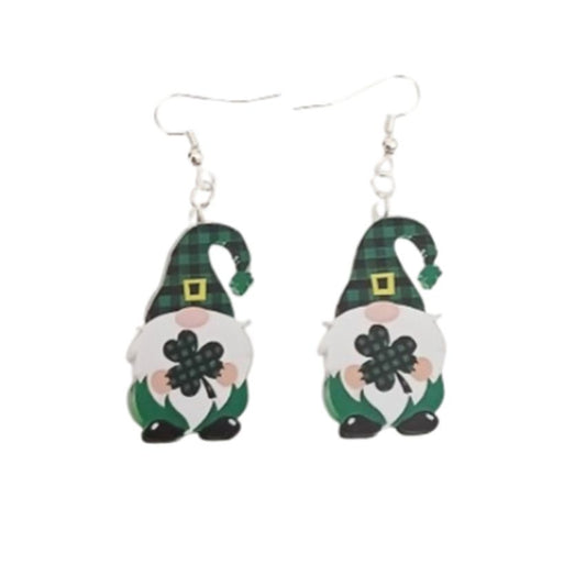 Gnome And Shamrock Fashion Earrings