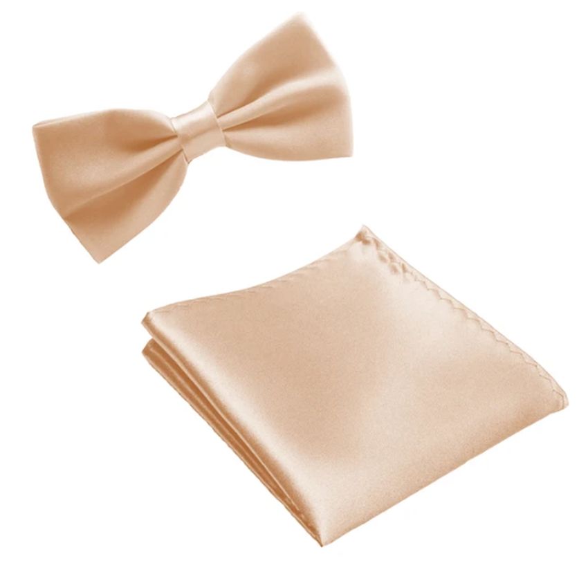 Gold Dicky Bow And Hanky Matching Set