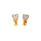 Gold Heart Communion Clip On Earrings