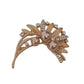 Gold With Pearl Beads Flower Brooch