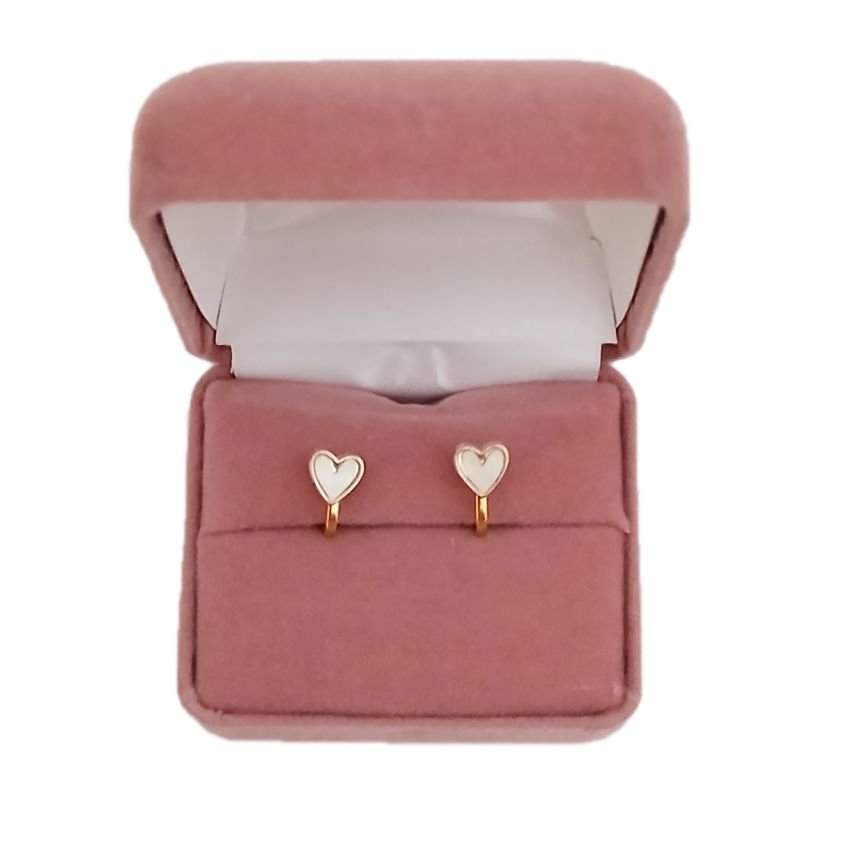 Gold Heart Communion Clip On Earrings(2)