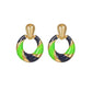 Green And Blue Colour Clip On Earrings