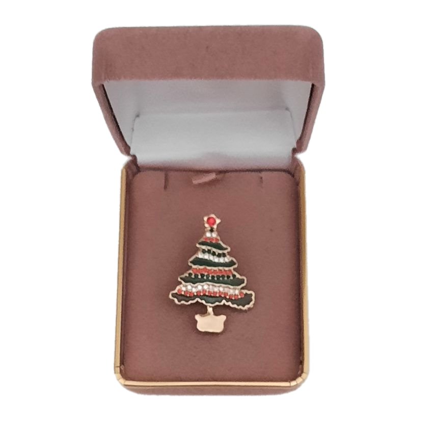 Green And Red Christmas Tree Brooch(2)