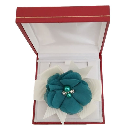 Green Teal Flower Wrist Corsage