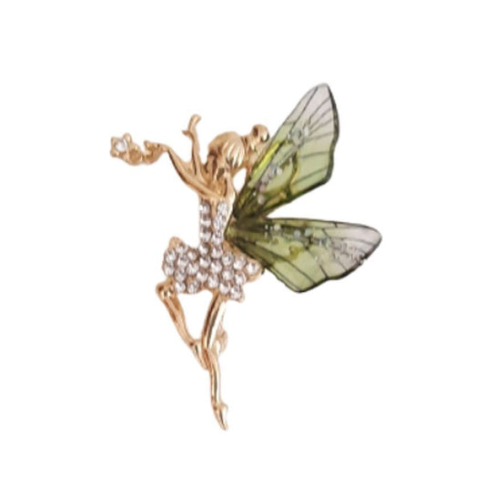 Green Wing Fairy Brooch