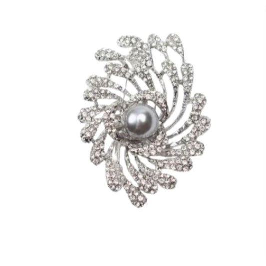 Grey Pearl Vintage Style Brooch