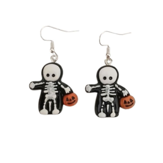 Halloween Skeleton Dangly Fashion Earrings