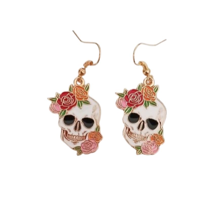 Halloween Skull Dangly Fashion Earrings