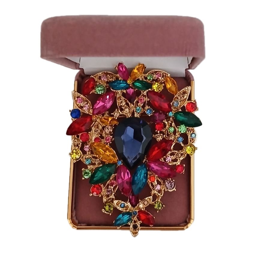 Intricate Design Crystal Stone Brooch(2)