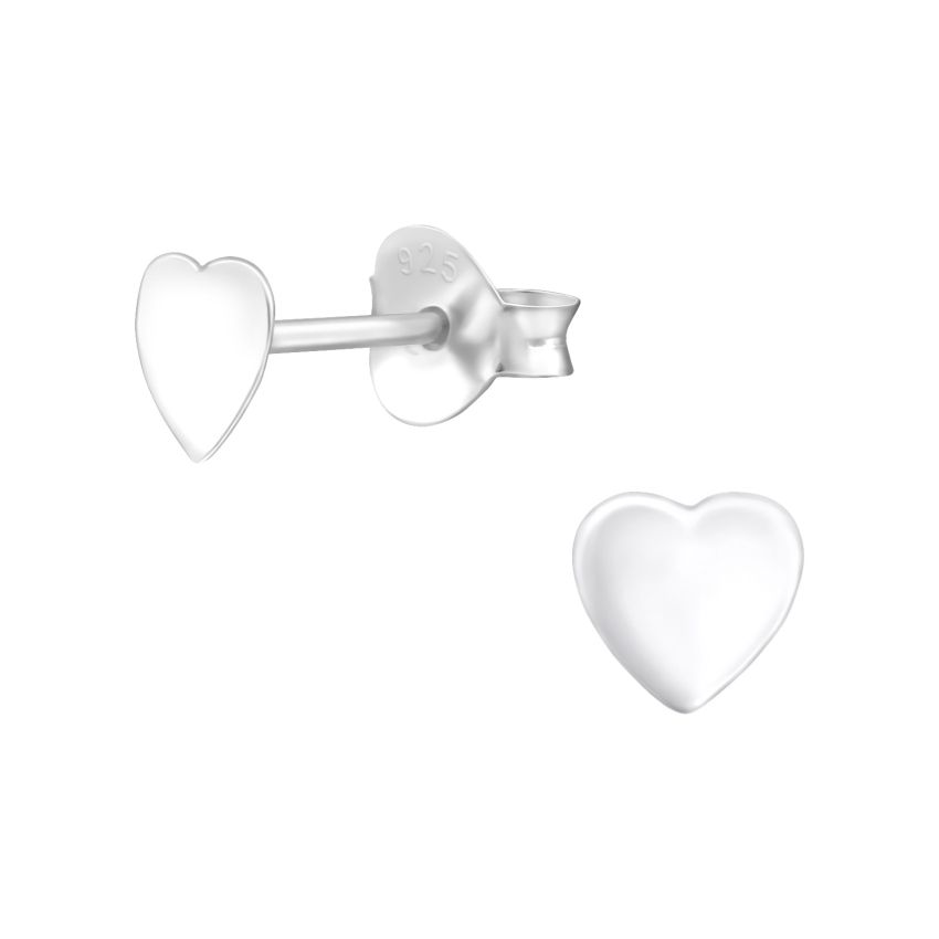 Kids Heart Shape Silver Earrings